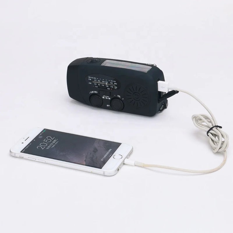 Bluejw Emergency Radio Hand Crank Solar/Dynamo Powered FM/AM/WB Weather Radio with LED Flashlight & Phone Charger - Portable Waterproof Handheld Flashlight for Outdoor Survival - Image 3